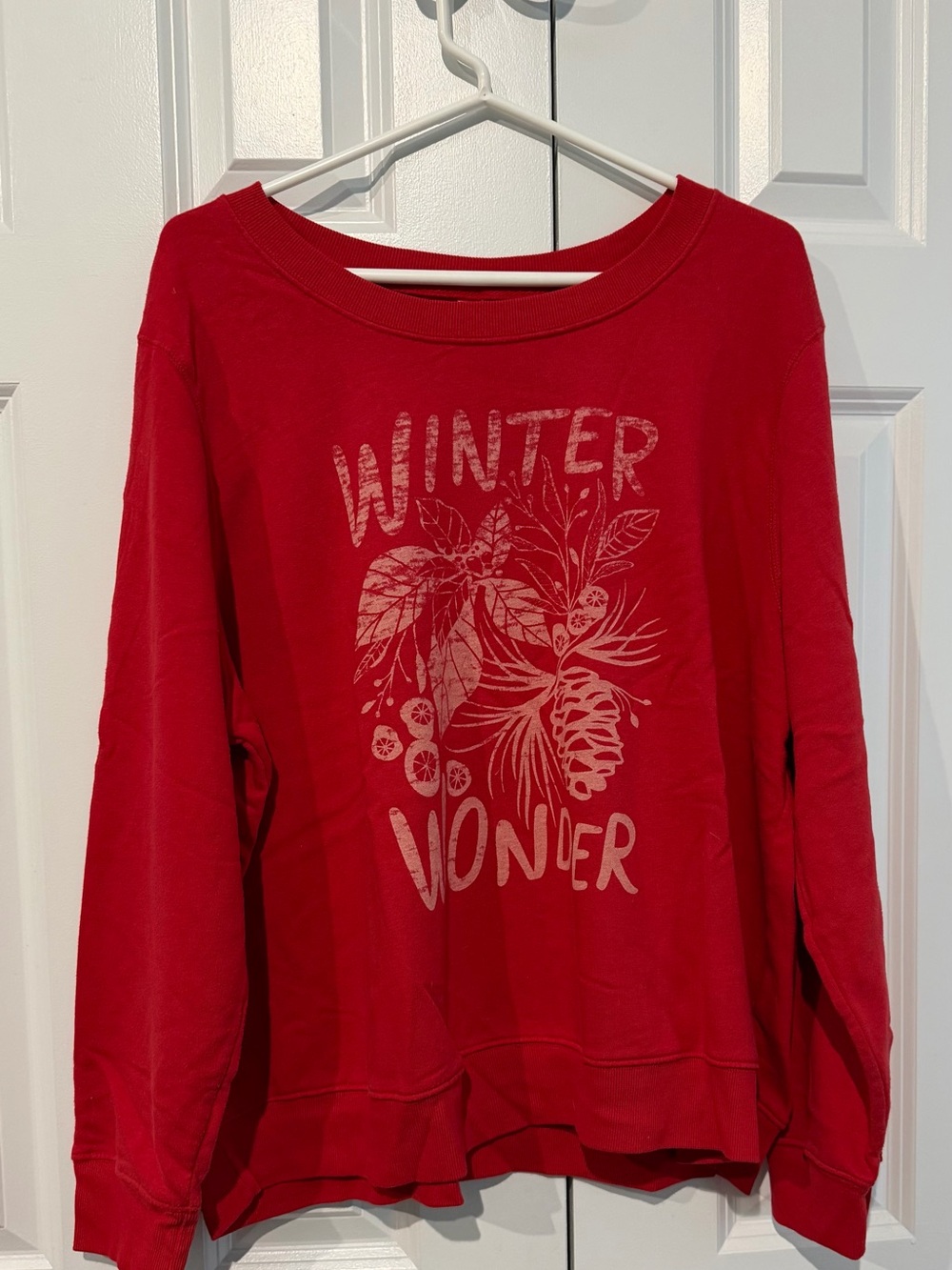 Old Navy Red 'Winter Wonder' Crewneck Sweatshirt